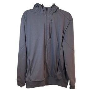 Mondetta Outdoor Project Performance Gray Full Zip Hood Jacket Wind Water Large